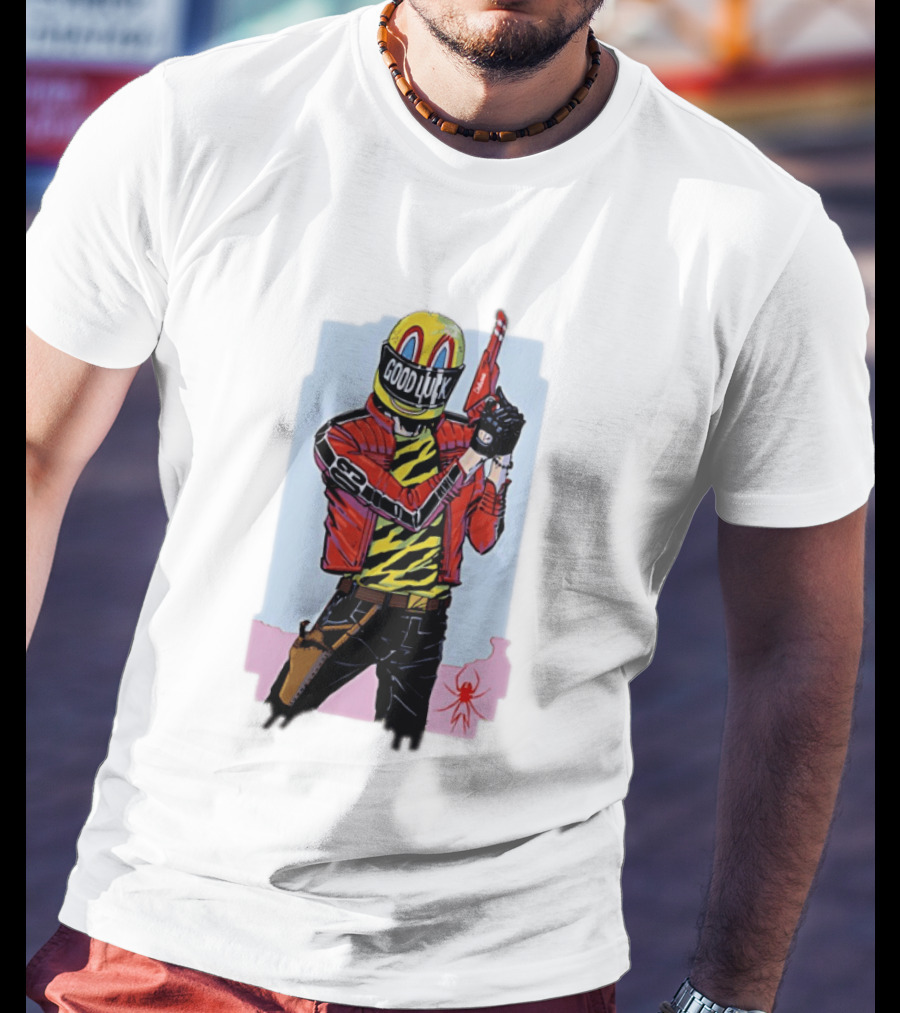 My Chemical Romance Good Luck Killjoys Comic Helmet And Gun Red Spider T-Shirt