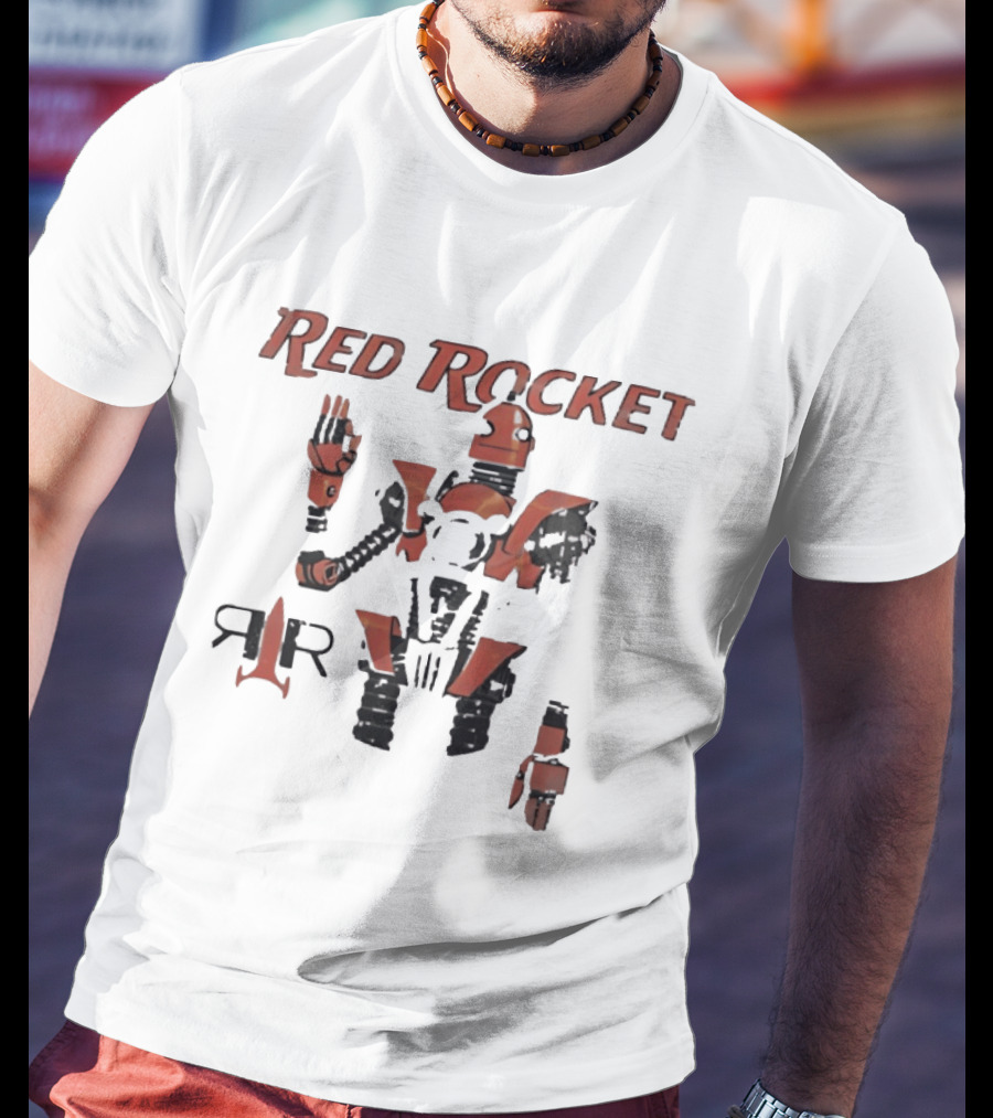 Red Rocket Robot Iconic Fragmented Design R R T-Shirt