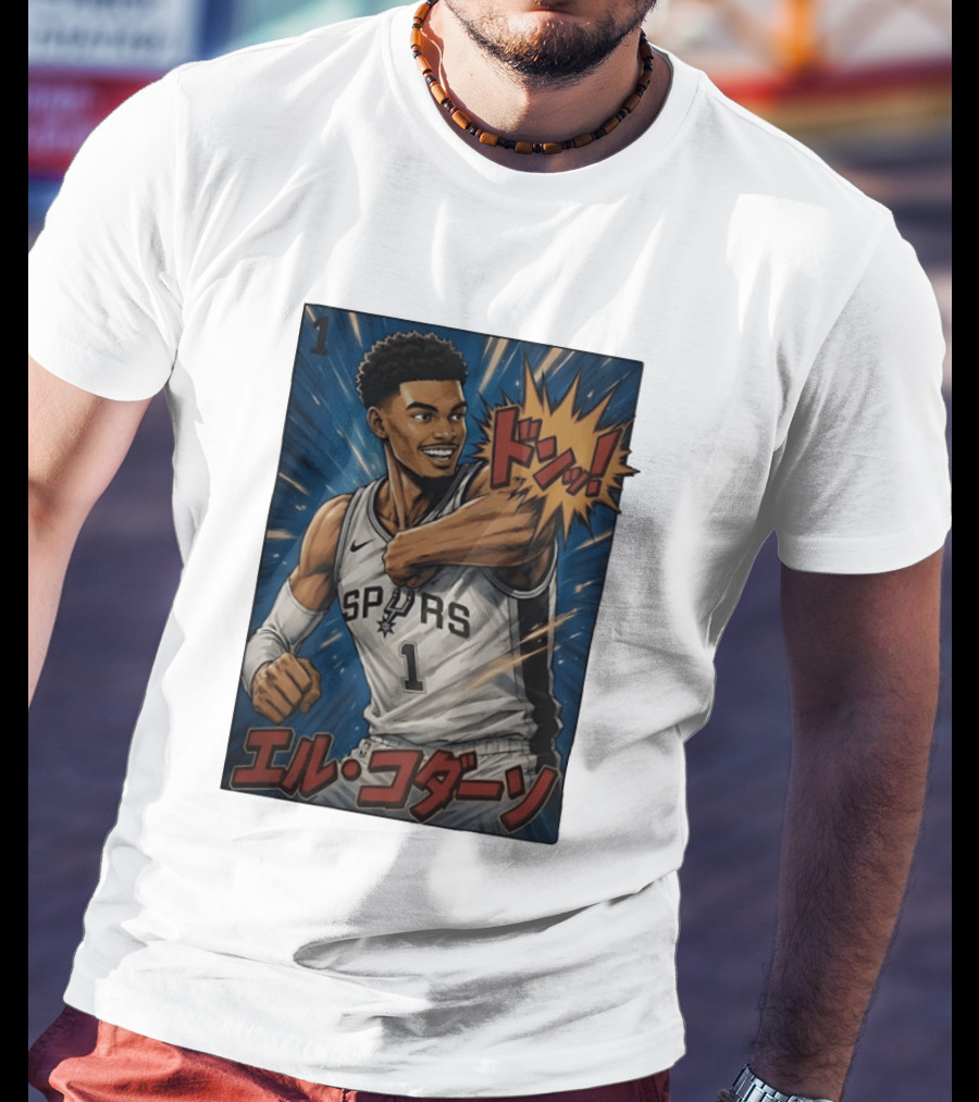 Victor Wembanyama San Antonio Spurs Manga Style Basketball T-Shirt