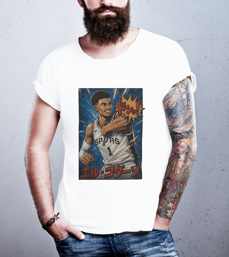 Victor Wembanyama San Antonio Spurs Manga Style Basketball T-Shirt