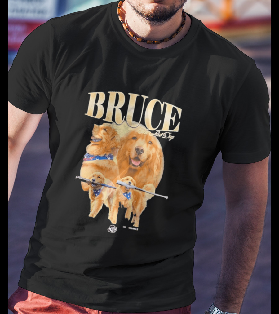 Bruce The Bat Dog Rochester Red Wings Baseball Golden Retriever T-Shirt