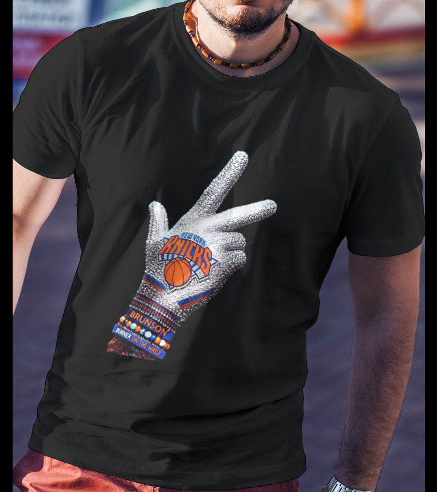 New York Knicks Iceman Jalen Brunson Burner On The Wrist Diamond Chain T-Shirt