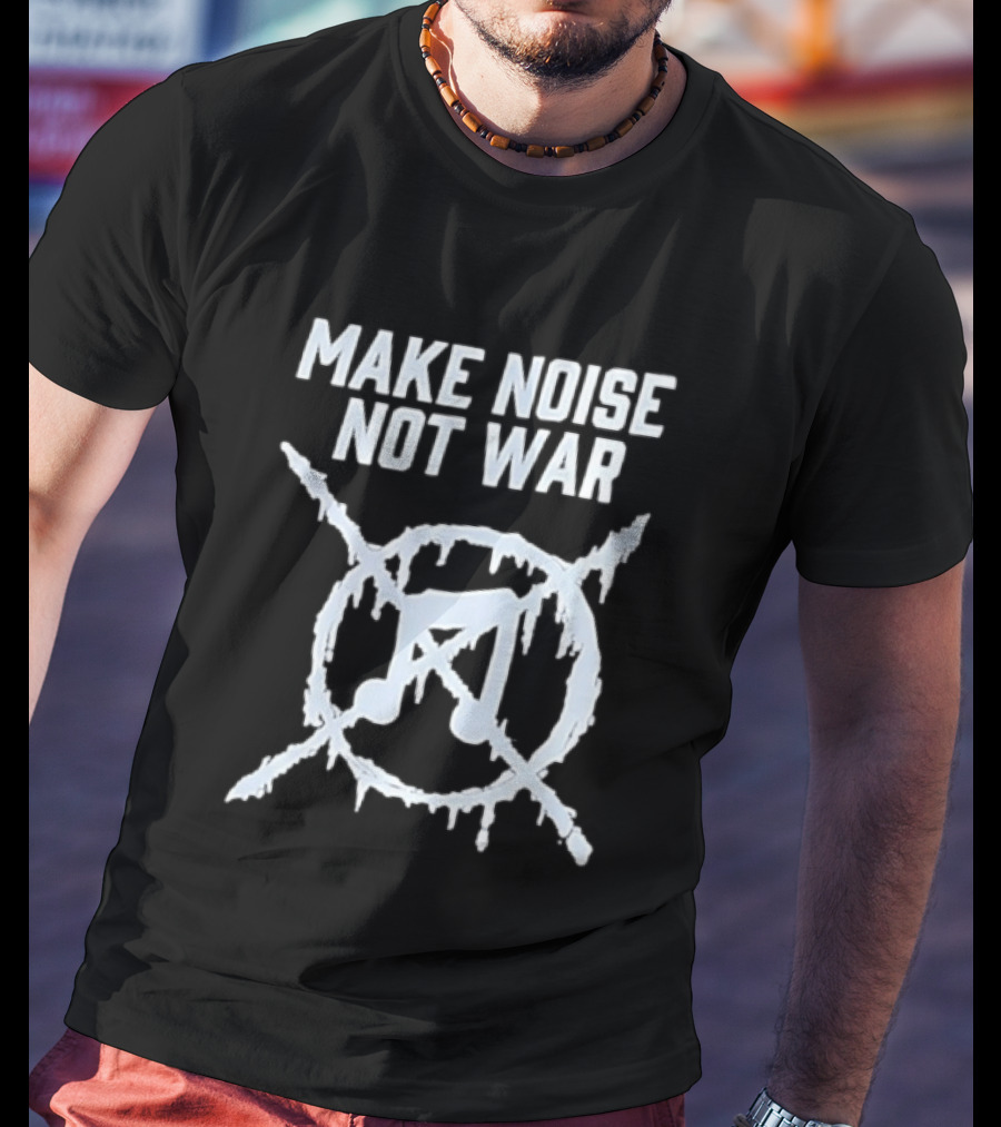 Make Noise Not War Icy Anarchy Music Note T-Shirt