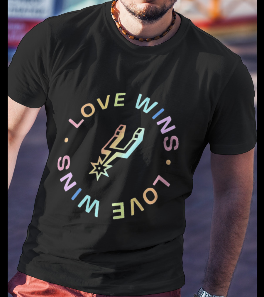 San Antonio Spurs Love Wins Neon Basketball T-Shirt