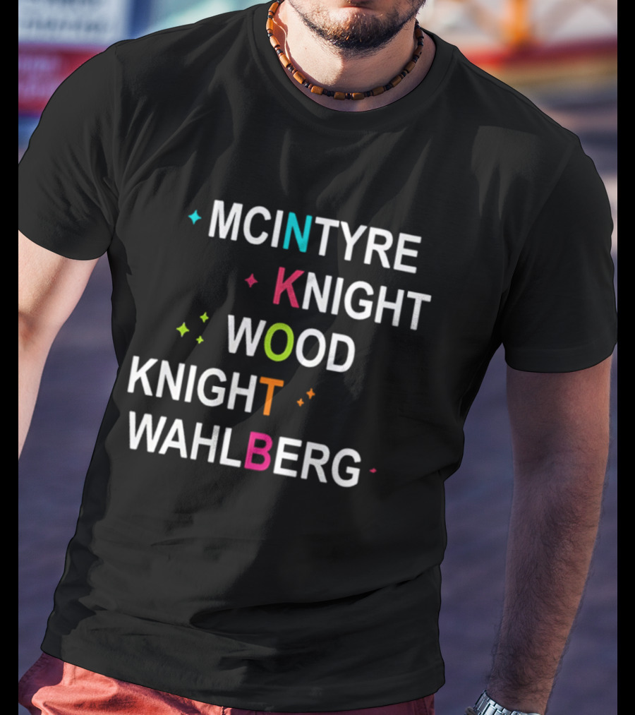 NKOTB McIntyre Knight Wood Wahlberg Colorful T-Shirt