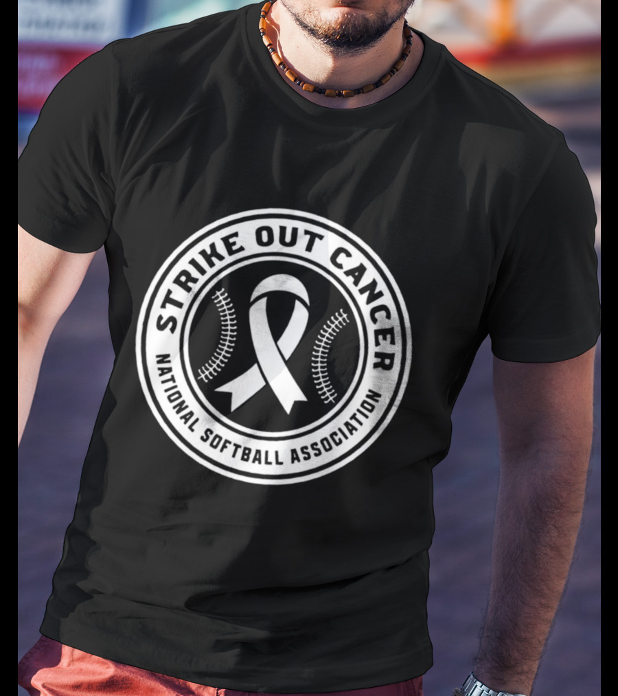 Strike Out Cancer National Softball Association Ribbon T-Shirt