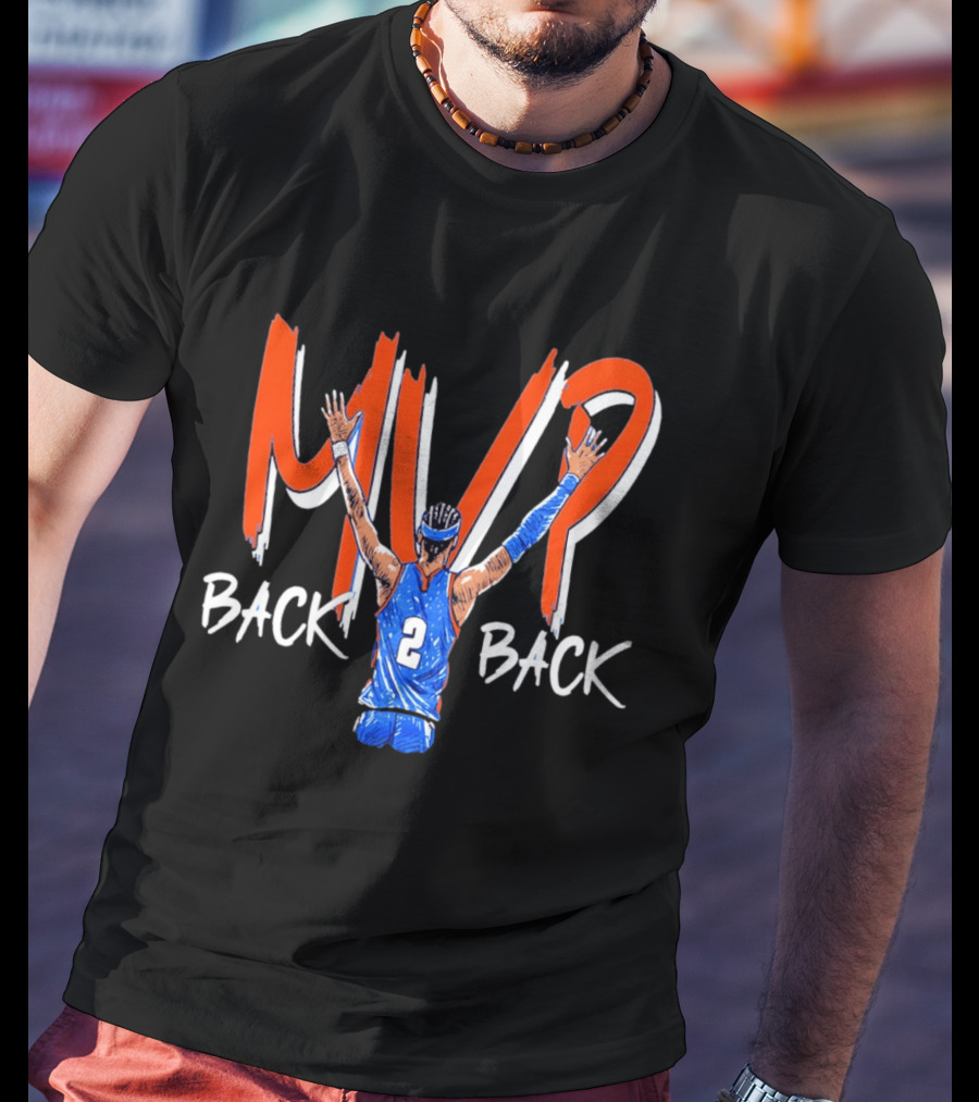 Shai Gilgeous Alexander OKC Thunder Back 2 Back NBA MVP 2026 Drip T-Shirt