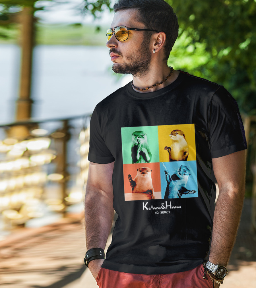 Kotaro And Hana Otters Pop Art Kotsumet T-Shirt
