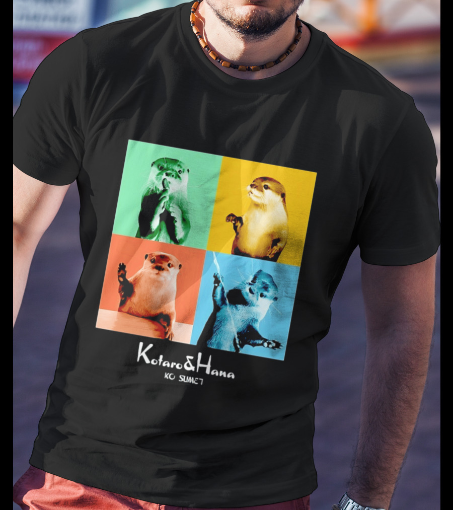 Kotaro And Hana Otters Pop Art Kotsumet T-Shirt