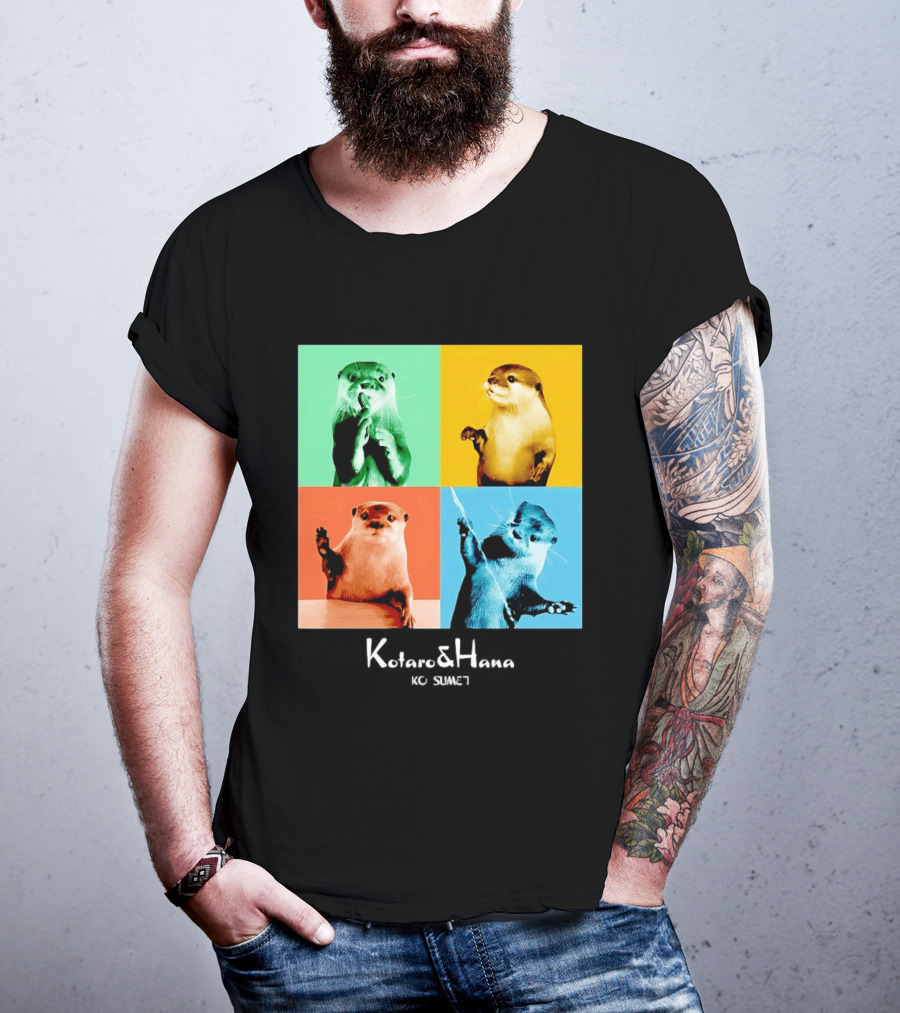 Kotaro And Hana Otters Pop Art Kotsumet T-Shirt
