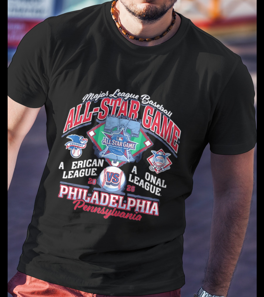 Major League Baseball 2026 All Star Game Philadelphia Pennsylvania American Vs National League T-Shirt