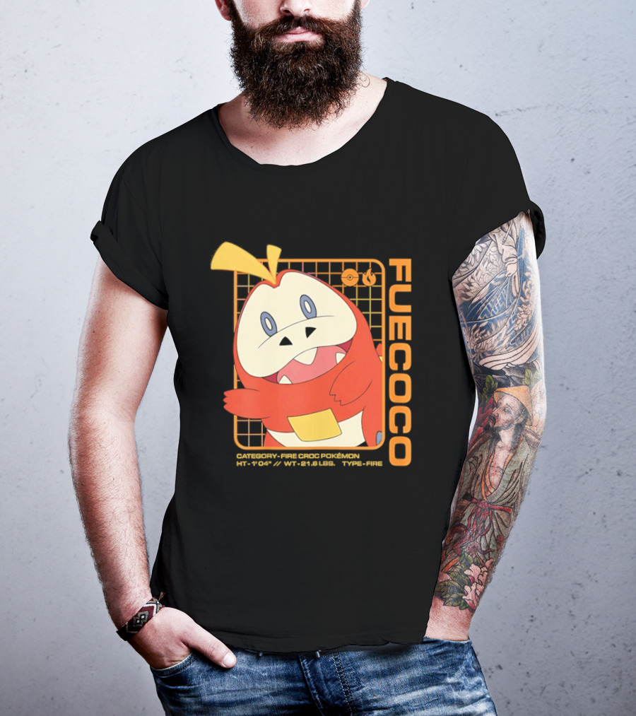 Fuecoco Fire Croc Pokémon Character Art Kanto Region T-Shirt