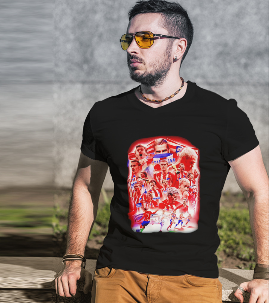 Atlético De Madrid Antoine Griezmann Fan Collage 2026 T-Shirt