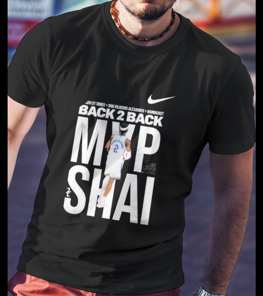 SGA Shai Gilgeous Alexander Back 2 Back MVP OKC Thunder Nike T-Shirt