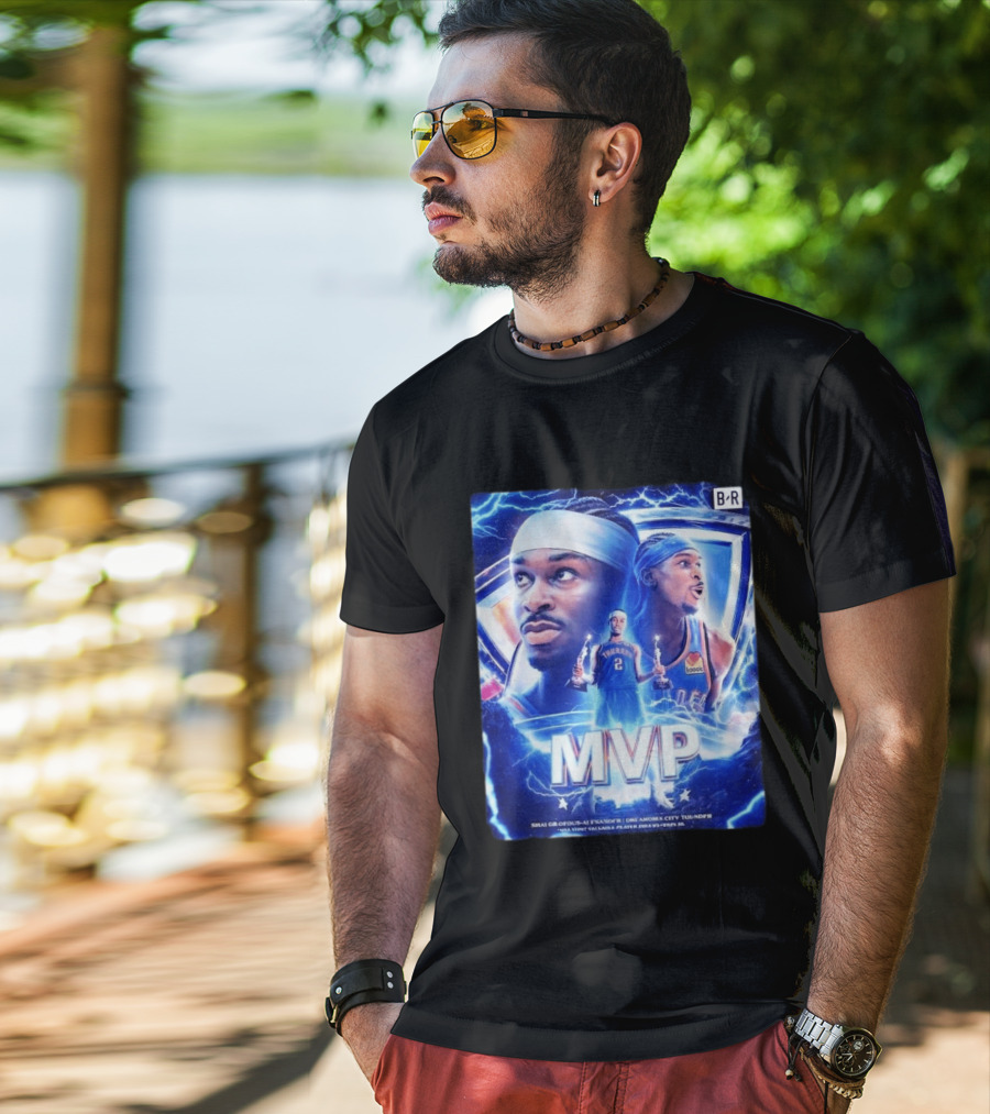 Shai Gilgeous Alexander MVP Thunder 2024 Electrifying Tribute B/R Edition T-Shirt