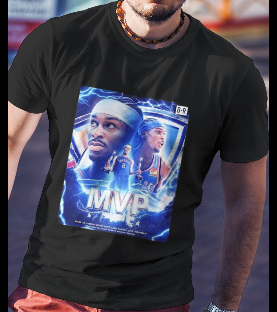 Shai Gilgeous Alexander MVP Thunder 2024 Electrifying Tribute B/R Edition T-Shirt