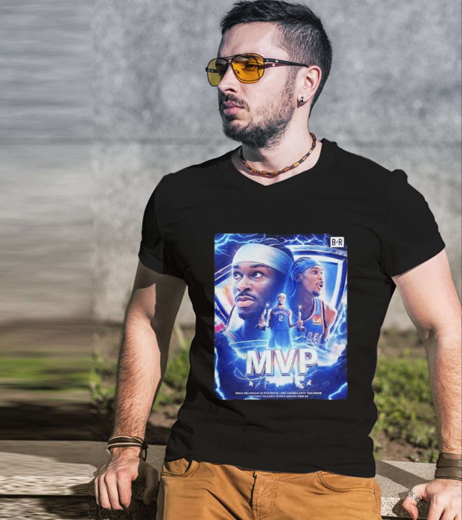 Shai Gilgeous Alexander MVP Thunder 2024 Electrifying Tribute B/R Edition T-Shirt