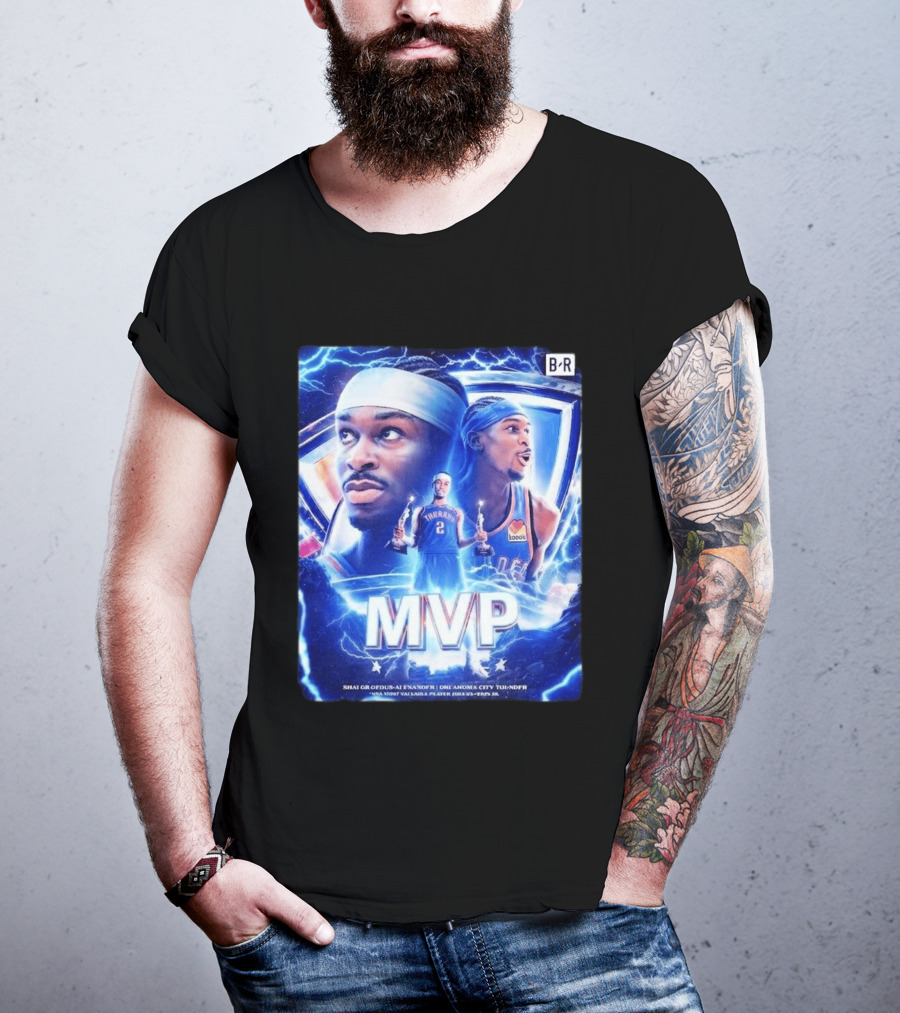 Shai Gilgeous Alexander MVP Thunder 2024 Electrifying Tribute B/R Edition T-Shirt
