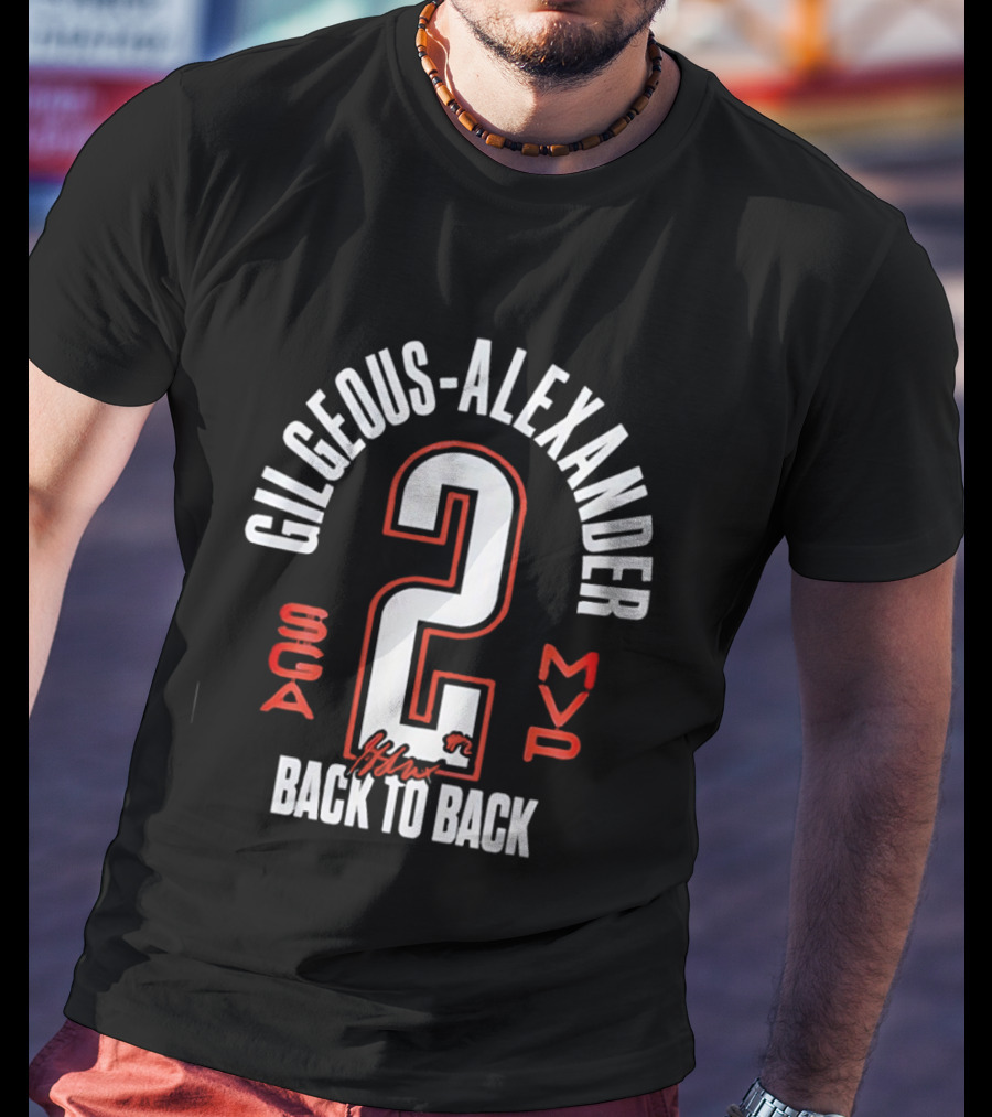 Gilgeous Alexander 2 MVP Back To Back SGA T-Shirt
