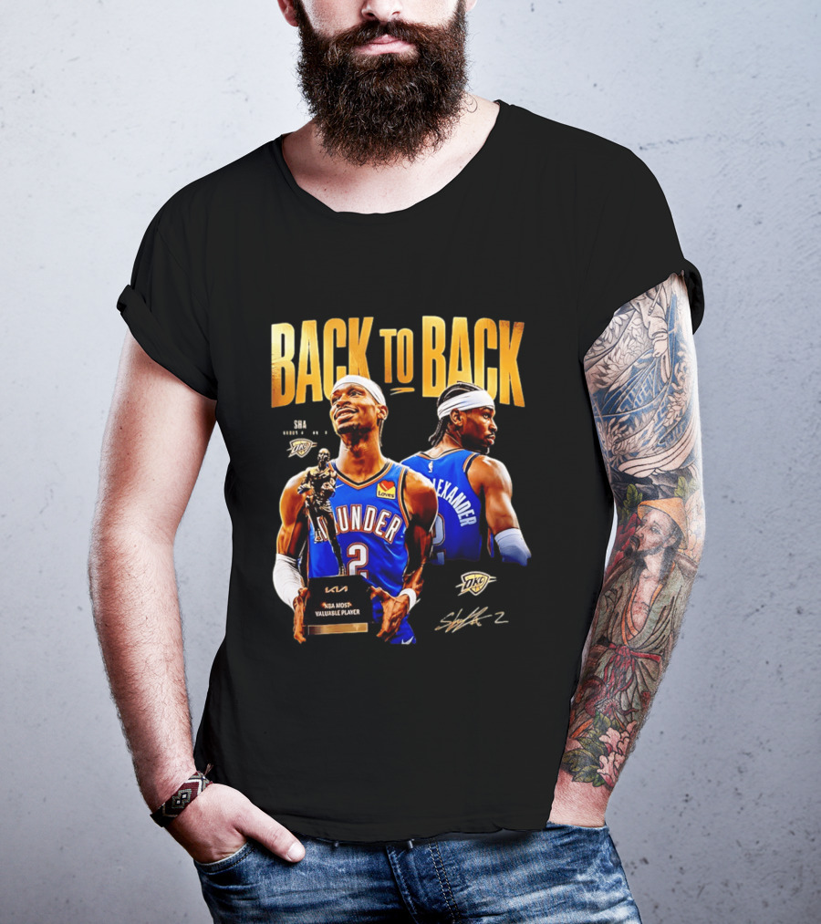 Shai Gilgeous Alexander Back To Back 2026 NBA MVP OKC Thunder SGA 2 T-Shirt