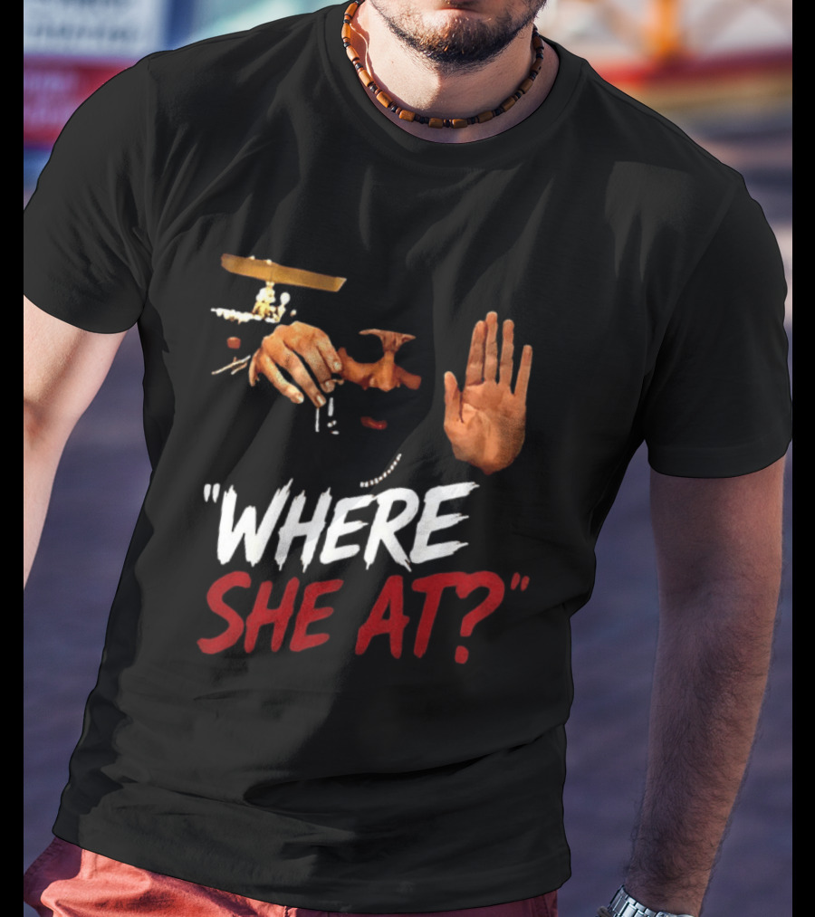 Where She At Drake Burning Bridges Hand Gesture And Chained Necklace T-Shirt