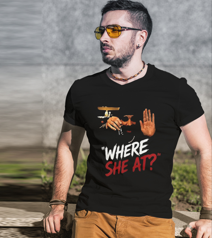 Where She At Drake Burning Bridges Hand Gesture And Chained Necklace T-Shirt