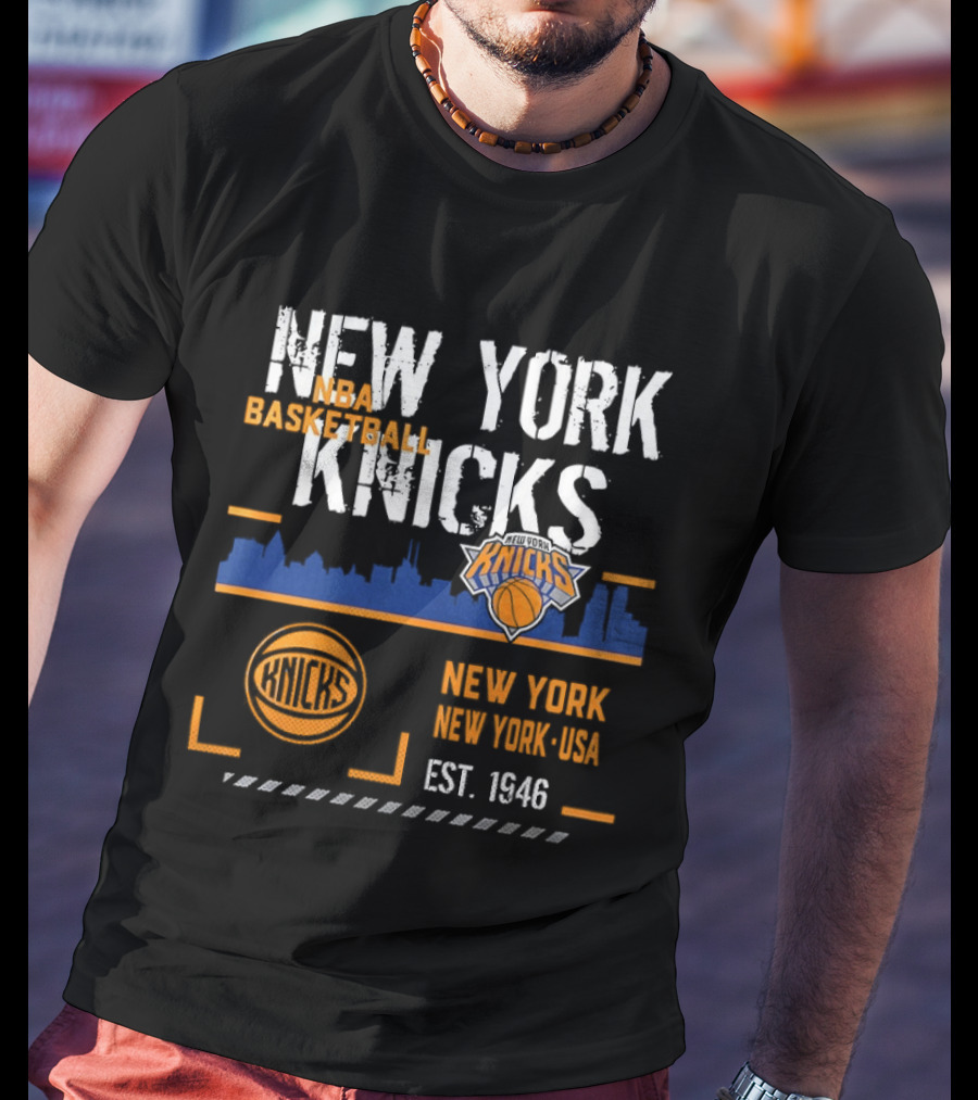 New York Knicks NBA Basketball Skyline Est 1946 T-Shirt