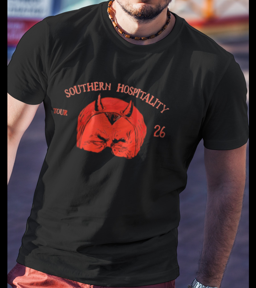 Southern Hospitality Tour 26 Devil Mask Red Horns T-Shirt