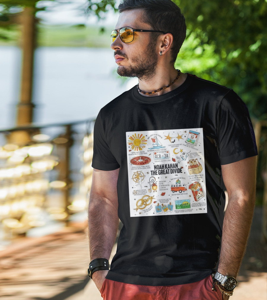 Noah Kahan The Great Divide Album Art Lyric Doodle August 31 Highlights T-Shirt