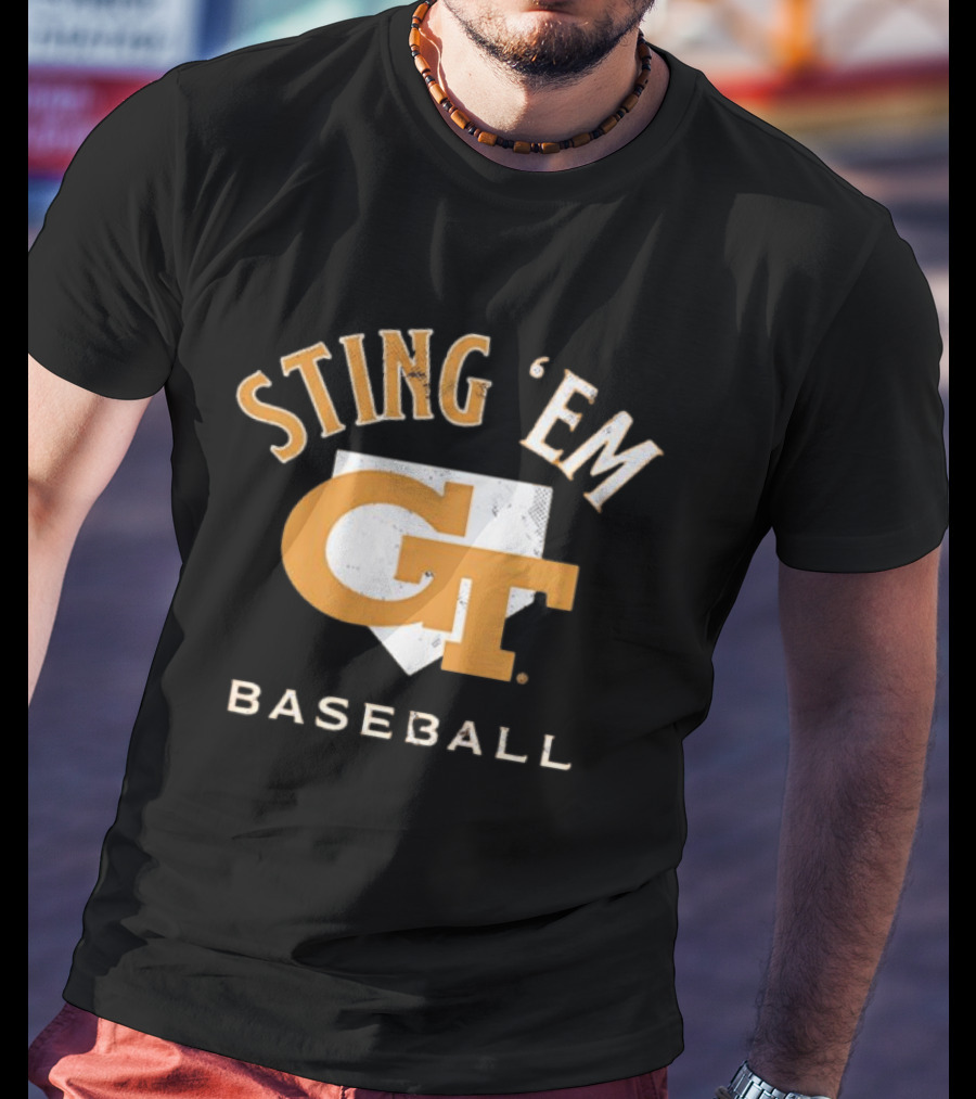 Georgia Tech Yellow Jackets Sting 'Em GT Baseball Home Plate T-Shirt