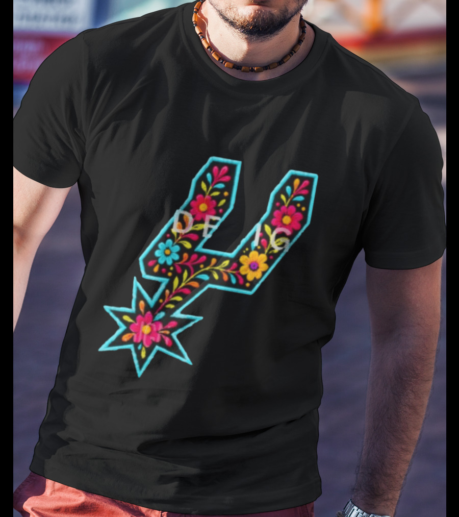 Original Spurs Floral San Antonio Spurs Basketball Nba 2026 Floral Pattern Spurs Logo 2026 T-Shirt