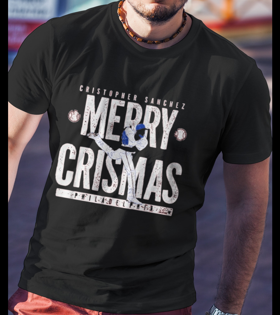 Philadelphia Phillies Cristopher Sanchez Merry Crismas Baseball Pitcher T-Shirt