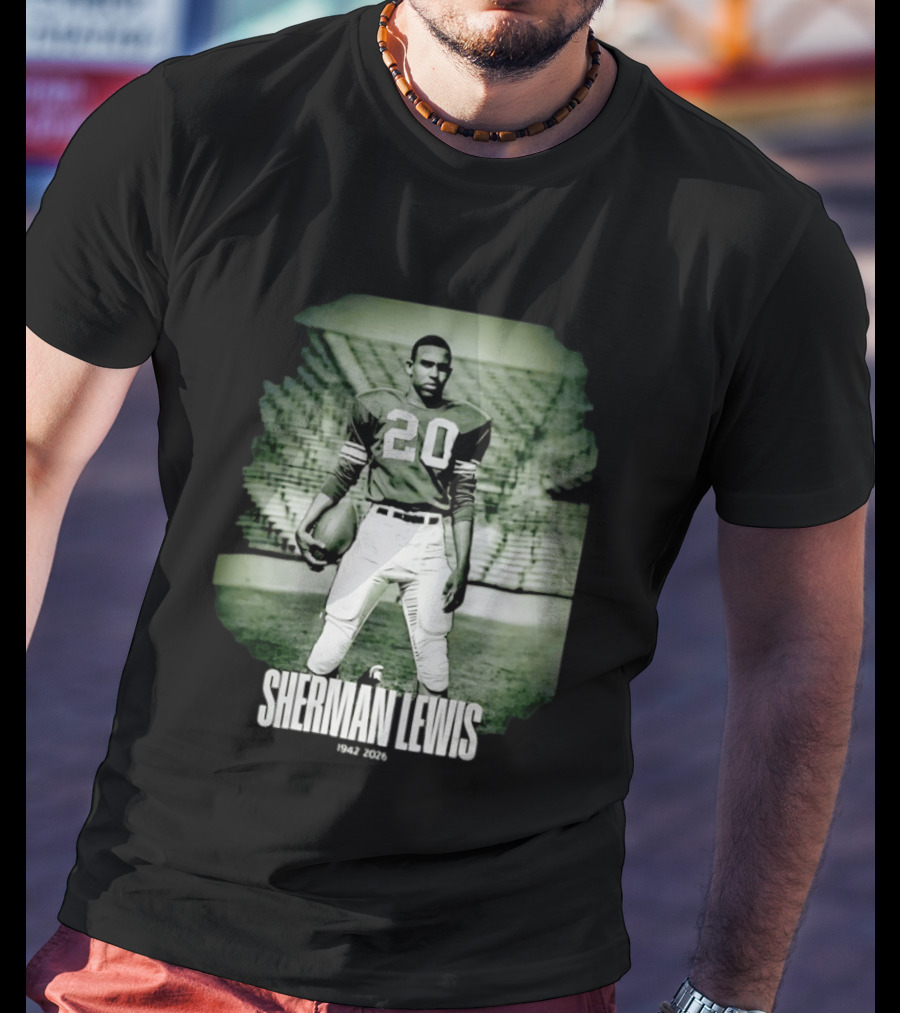 Sherman Lewis 1942 2026 Legendary Number 20 Football T-Shirt
