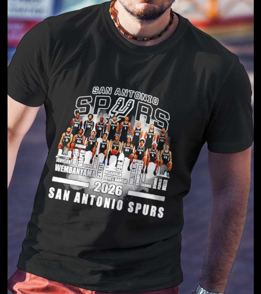 San Antonio Spurs Players 2026 Names Lineup T-Shirt