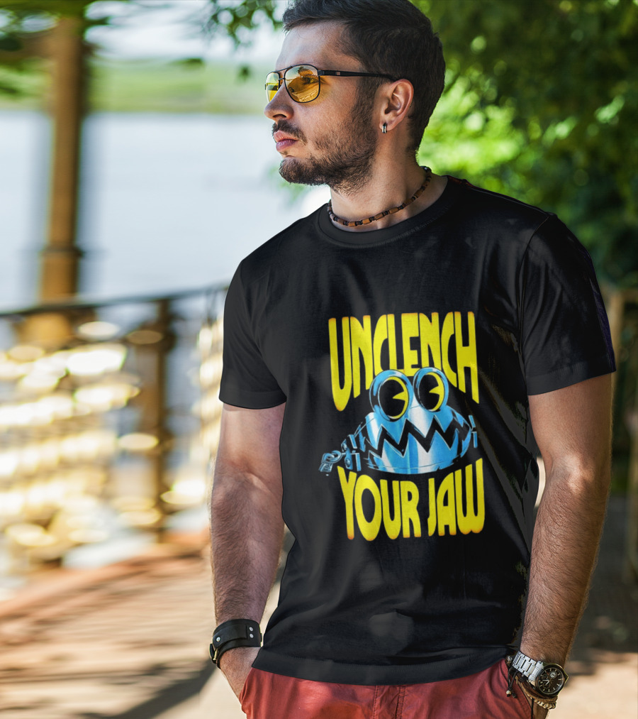 Unclench Your Jaw Blue Metal Trap Cartoon T-Shirt