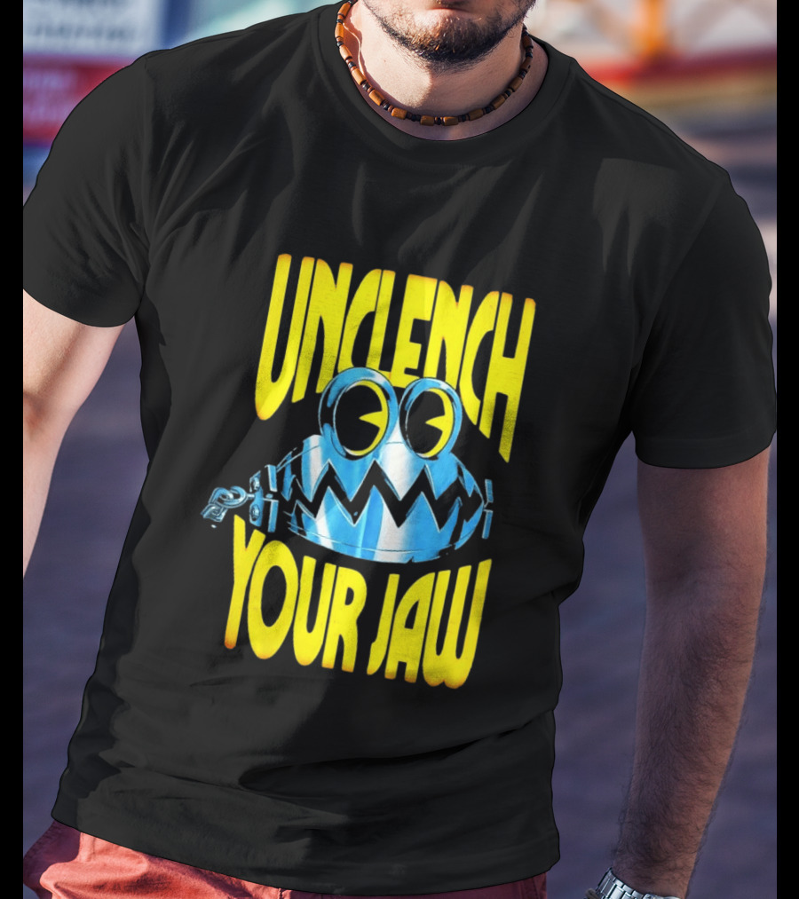 Unclench Your Jaw Blue Metal Trap Cartoon T-Shirt
