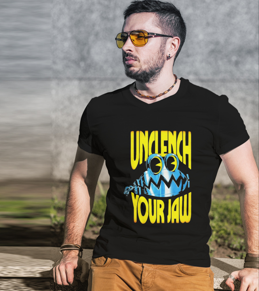Unclench Your Jaw Blue Metal Trap Cartoon T-Shirt