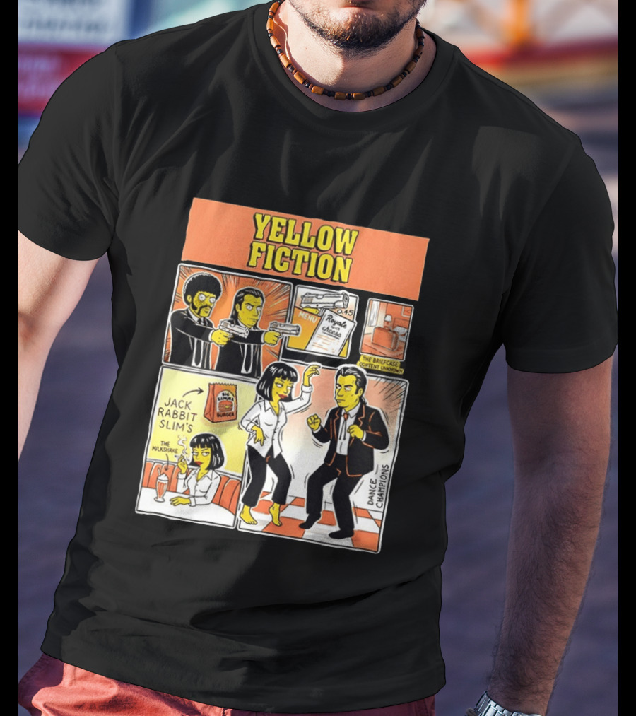 Yellow Fiction Royale Cheese Dance Champions Jack Rabbit Slim's T-Shirt