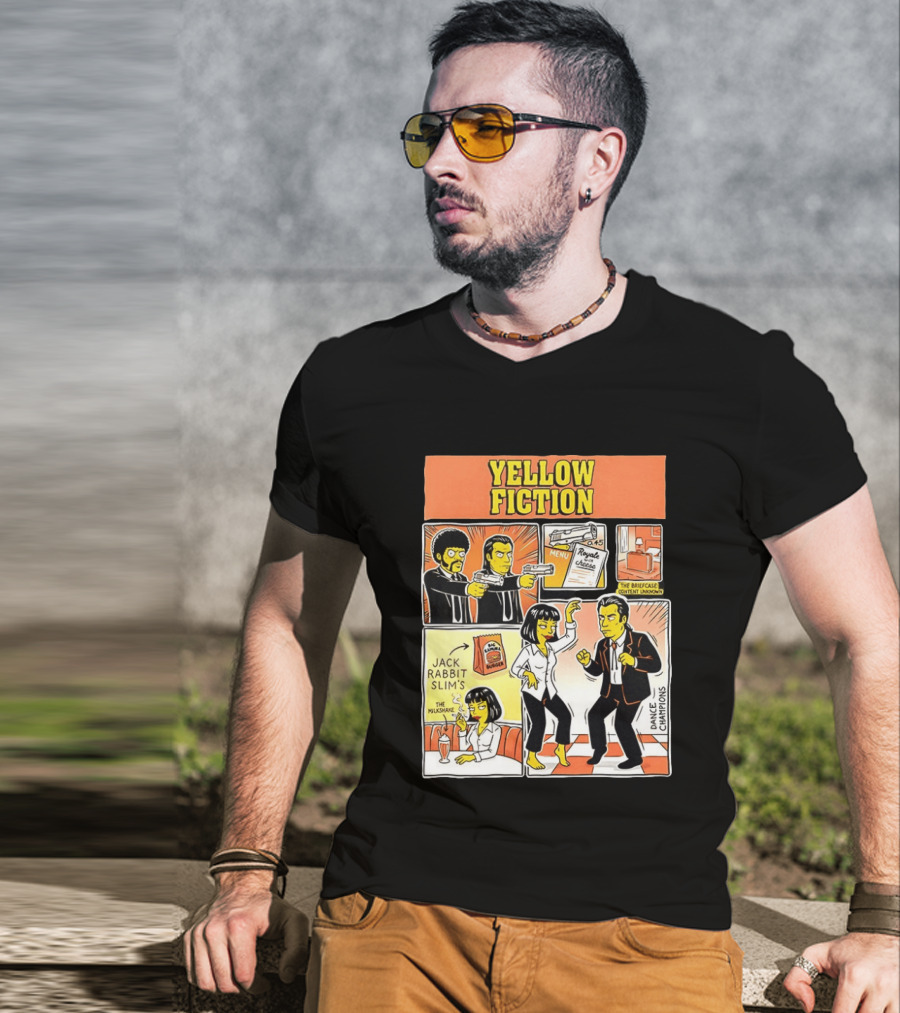 Yellow Fiction Royale Cheese Dance Champions Jack Rabbit Slim's T-Shirt