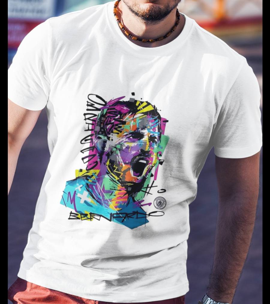 Bernardo Silva Manchester City FC 2026 Dynamic Paint Explosion T-Shirt