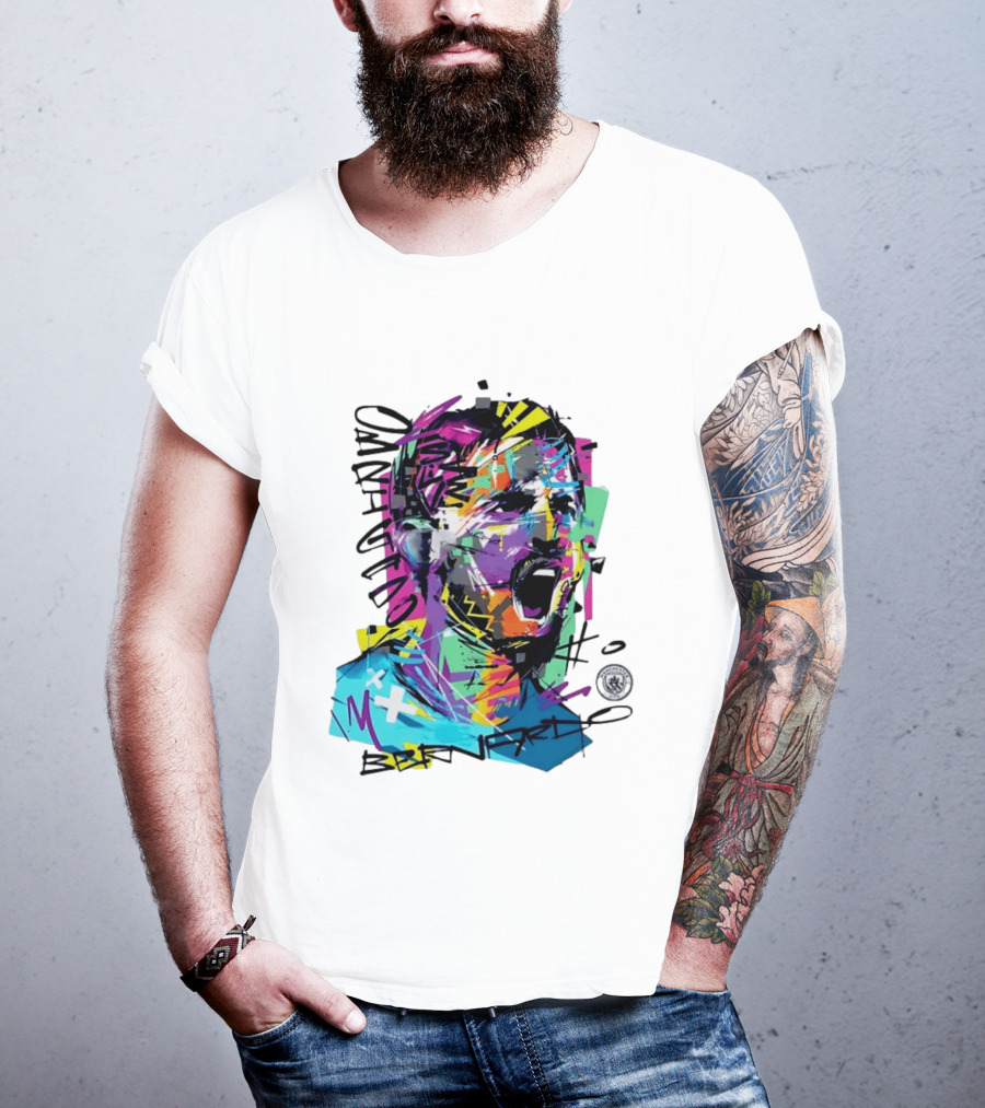 Bernardo Silva Manchester City FC 2026 Dynamic Paint Explosion T-Shirt