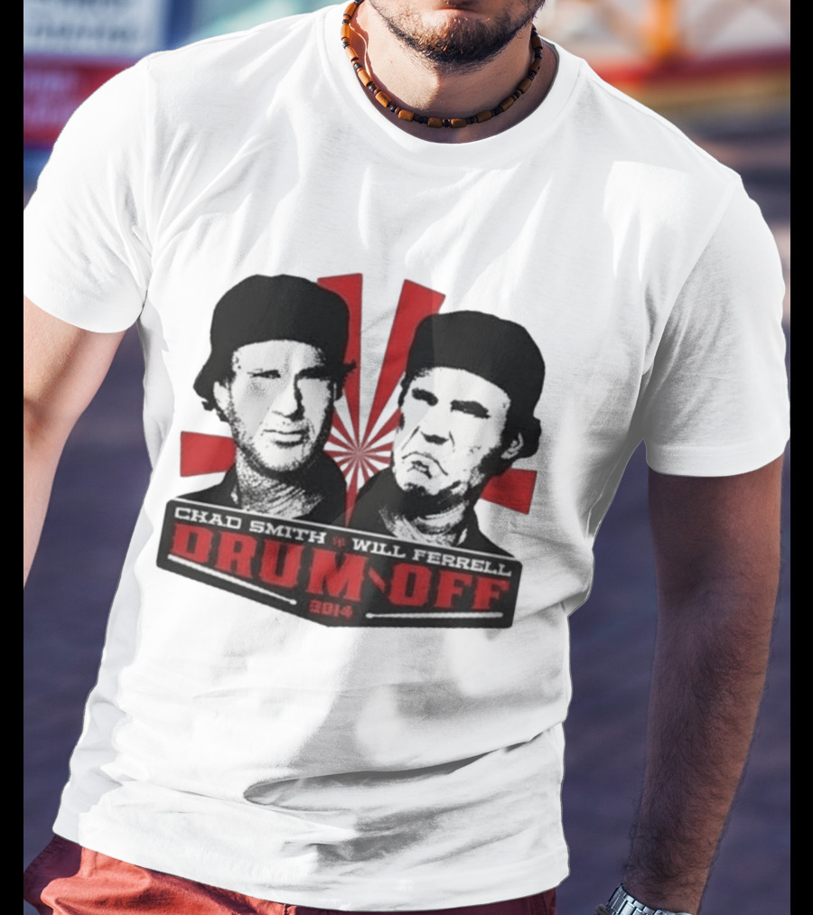 Chad Smith Will Ferrell Drum Off 2014 Event T-Shirt