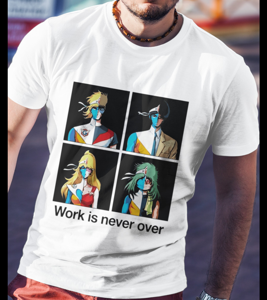 Crescendolls Work Is Never Over Daft Punk Interstella 5555 Characters T-Shirt