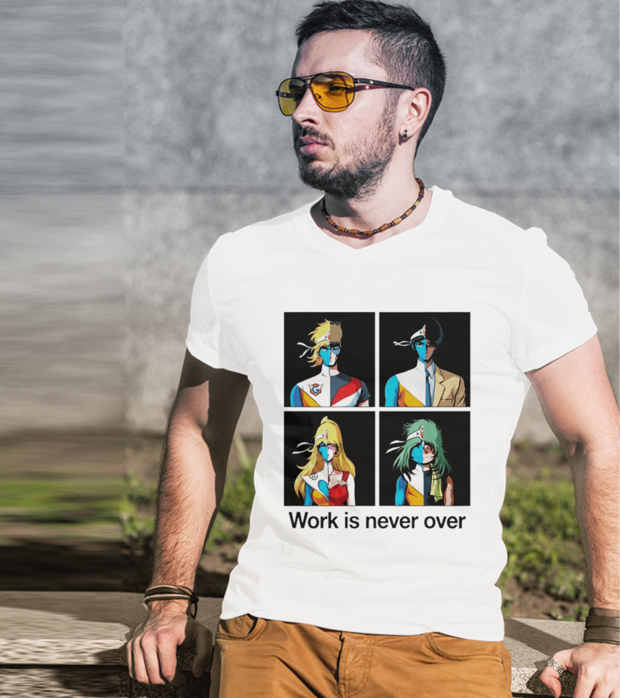 Crescendolls Work Is Never Over Daft Punk Interstella 5555 Characters T-Shirt