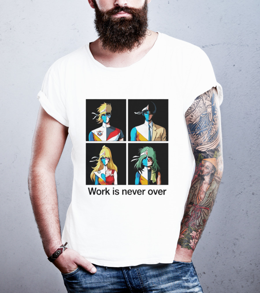 Crescendolls Work Is Never Over Daft Punk Interstella 5555 Characters T-Shirt