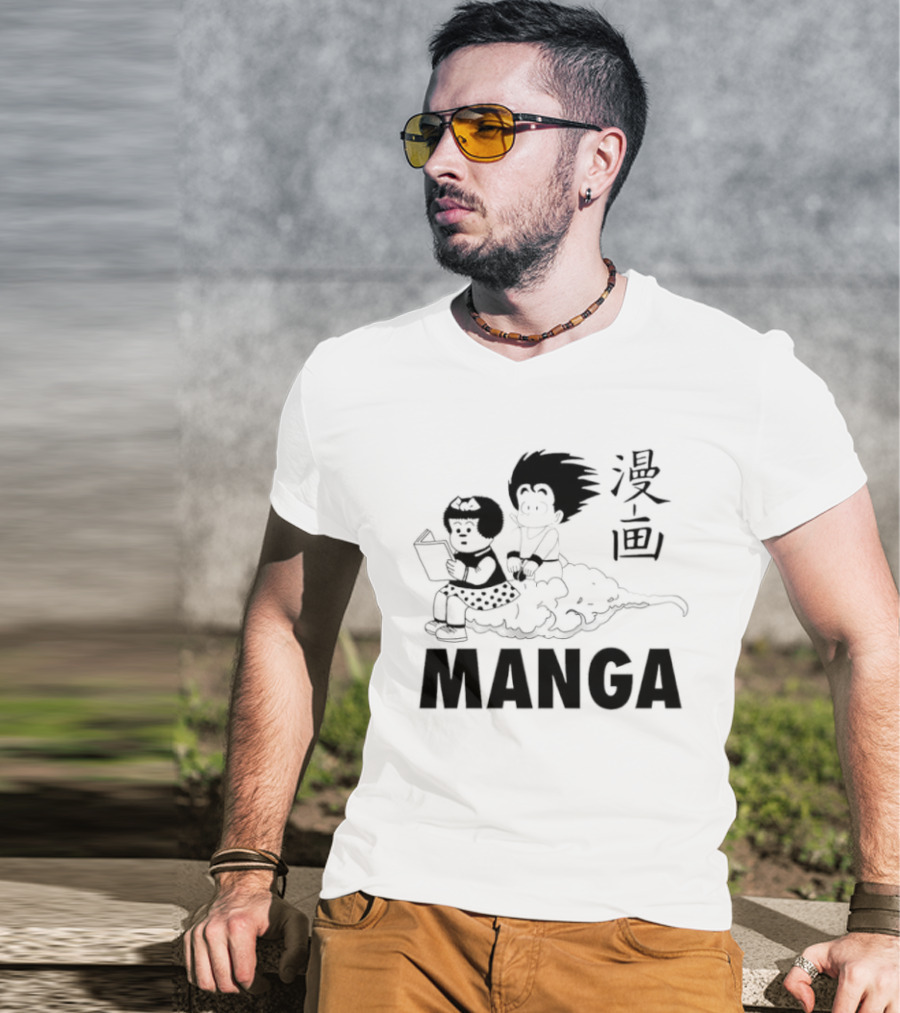 Manga Characters Riding Nimbus Cloud Goku T-Shirt