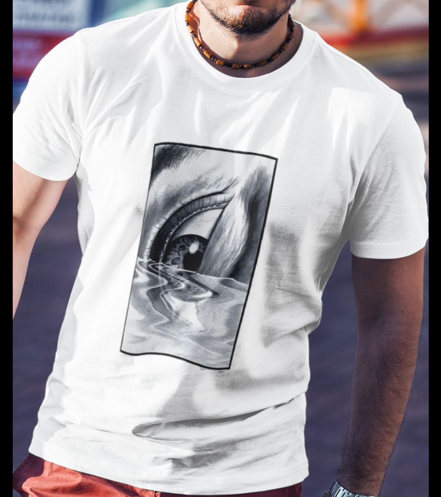 Drowning Eye 1997 Monochrome Reflection Water Ripple T-Shirt