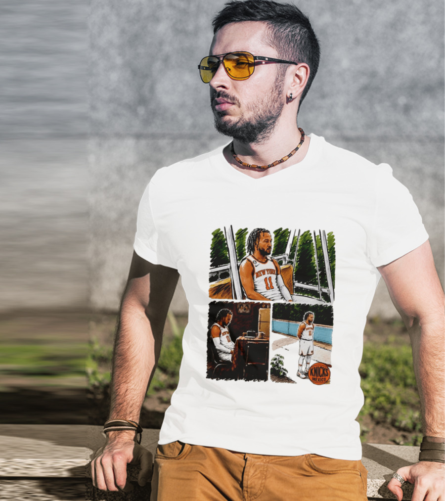 Jalen Brunson New York Knicks NBA Mexico Waiting For The Next Victim Meme T-Shirt