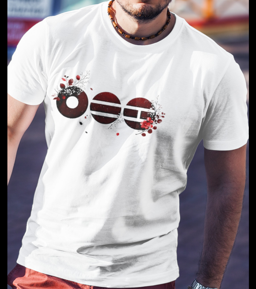 K Pop World Tour 2026 Floral Emblem With Red Flower Accents T-Shirt