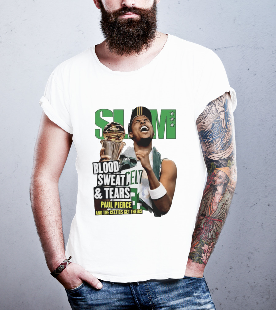 Paul Pierce SLAM Blood Sweat & Tears Celtics Champions T-Shirt